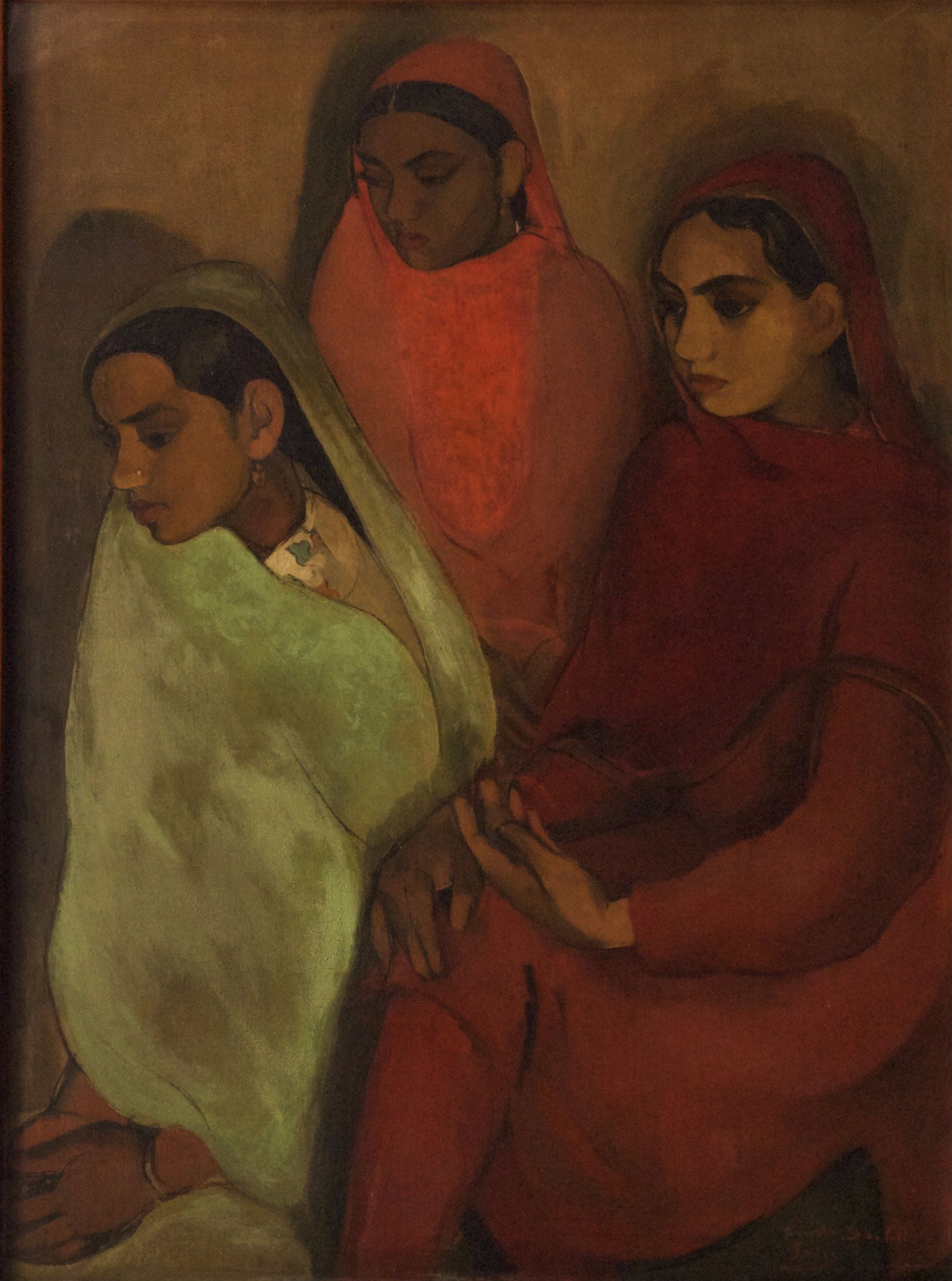 Painting Group of Three Girls by Amrita Sher-Gil